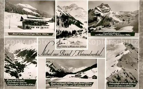 AK / Ansichtskarte Baad Mittelberg Kleinwalsertal Alpengasthof Norishuette Skigebiet Walmendinger Horn Turatal Widderstein Ochsenhofer Scharte Alpenpanorama Kat. Mittelberg