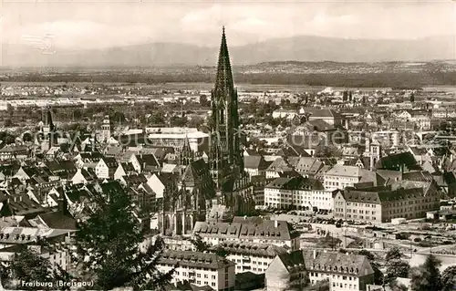 AK / Ansichtskarte Freiburg Breisgau Fliegeraufnahme mit Muenster Kat. Freiburg im Breisgau