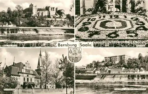 AK / Ansichtskarte Bernburg Saale Schloss Fischergasse Blumenuhr Kat. Bernburg