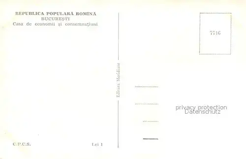 AK / Ansichtskarte Bukarest Casa de economil  Kat. Rumaenien