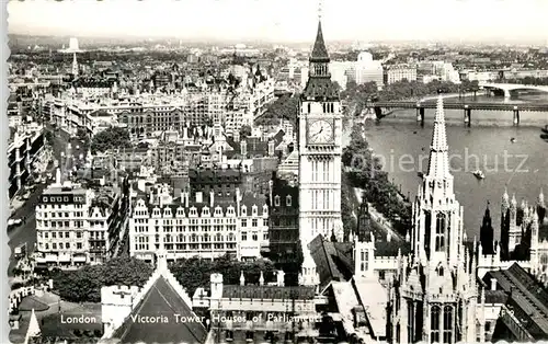 AK / Ansichtskarte London Fliegeraufnahme Victoria Tower Houses of Parliament Kat. City of London