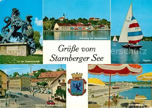 AK / Ansichtskarte Starnbergersee Tutzingerhofplatz Regatta Seerestaurant Kat. Starnberg