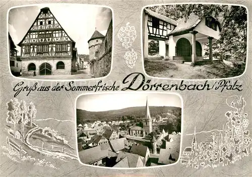 AK / Ansichtskarte Doerrenbach Gesamtansicht Historisches Rathaus Kirche  Kat. Bad Bergzabern