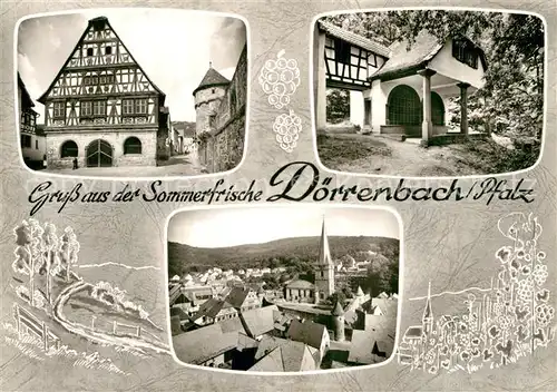 AK / Ansichtskarte Doerrenbach Rathaus Teilansicht Burgkirche Kat. Bad Bergzabern