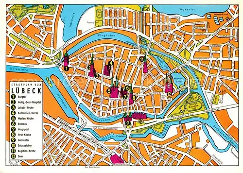 AK / Ansichtskarte Luebeck Stadtplan Kat. Luebeck