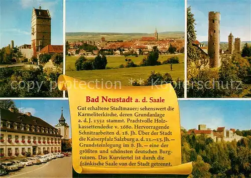 AK / Ansichtskarte Bad Neustadt Stadtmauer Karmeliterkirche Burgruine Rathaus Kat. Bad Neustadt a.d.Saale