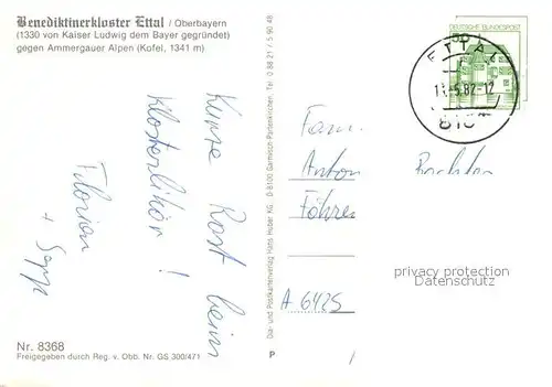 AK / Ansichtskarte Ettal Benediktinerkloster Ettal Fliegeraufnahme Kat. Ettal