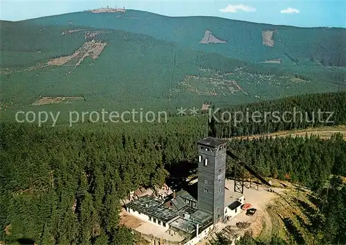 AK / Ansichtskarte Braunlage Wurmbergschanze mit Aussichtsturm Fliegeraufnahme Kat. Braunlage Harz