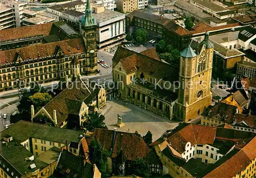 AK / Ansichtskarte Braunschweig Burgplatz und Rathaus Fliegeraufnahme Kat. Braunschweig