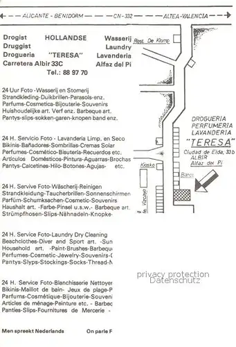 AK / Ansichtskarte Alfaz Del Pi Drogueria Teresa Lavanderie Kat. Spanien