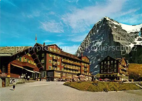 AK / Ansichtskarte Kleine Scheidegg Wengen mit Eigernordwand Kat. Scheidegg Kleine