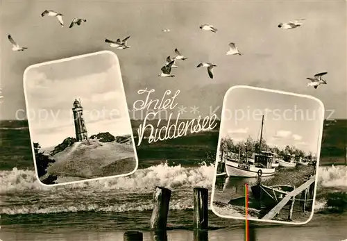 AK / Ansichtskarte Insel Hiddensee Leuchtturm Hafen Kat. Insel Hiddensee