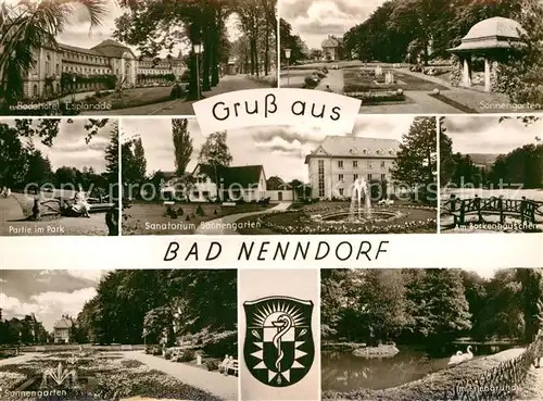 AK / Ansichtskarte Bad Nenndorf Badehotel Esplanade Sonnengarten Borkenhaeuschen Park Kat. Bad Nenndorf