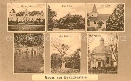 AK / Ansichtskarte Brandenstein Neues Schloss Altes Schloss Kirche Park Teich Eiche Kapelle