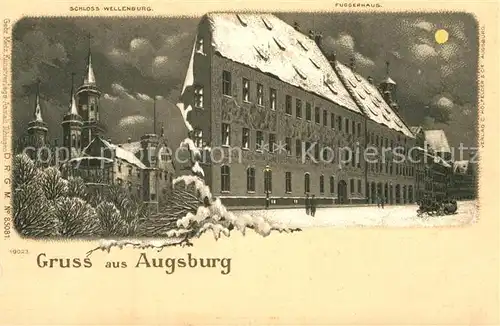 AK / Ansichtskarte Augsburg Schloss Wellenburg Fuggerhaus Mondschein Kat. Augsburg