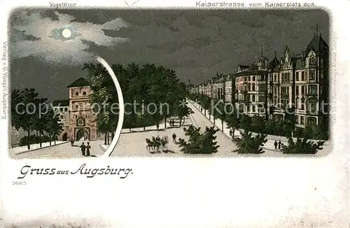 AK / Ansichtskarte Augsburg Kaiserstrasse Mondschein Vogeltor Kat. Augsburg