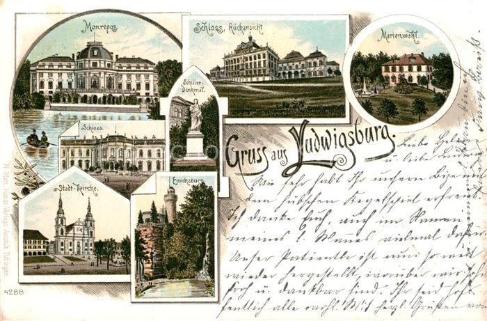AK / Ansichtskarte Ludwigsburg Wuerttemberg Monrepos Schloss Marienwahl