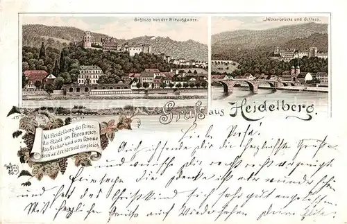 AK / Ansichtskarte Heidelberg Neckar Schloss Neckarbruecke Schloss Kat. Heidelberg