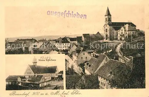 AK / Ansichtskarte Bonndorf Schwarzwald Neues Schulhaus Panorama Kirche Kat. Bonndorf