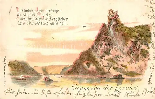 AK / Ansichtskarte Loreley Lorelei Fels Schiffe Kat. Sankt Goarshausen