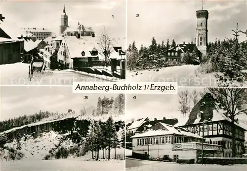 AK / Ansichtskarte Annaberg Buchholz Erzgebirge St Annen Kirche Poehlberghaus Poehlberg HO Gaststaette Frohnauer Hammer im Winter Kat. Annaberg