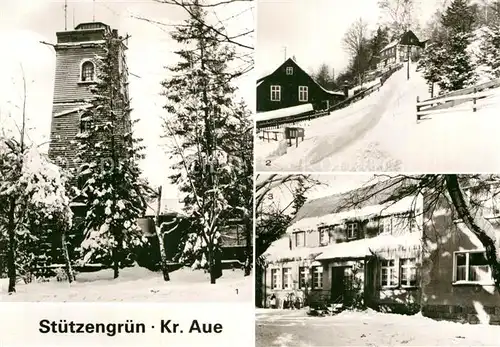 AK / Ansichtskarte Stuetzengruen Kuhberg Aussichtsturm Berggaststaette Winterlandschaft Kat. Stuetzengruen