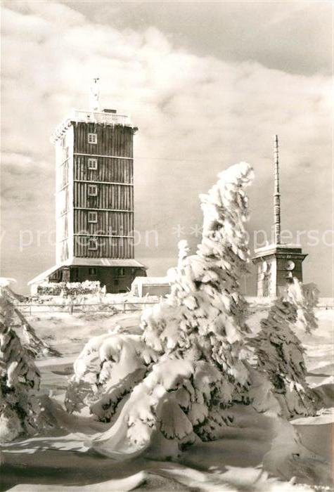 AK / Ansichtskarte Brocken Harz im Winter Aussichtsturm Sender Nr ...