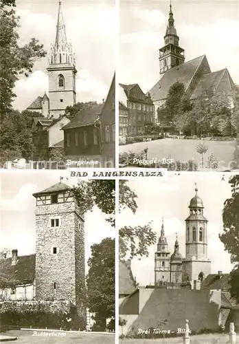 AK / Ansichtskarte Bad Langensalza Bergkirche Platz der DSF Drei Tuerme Blick Butterturm Kat. Bad Langensalza