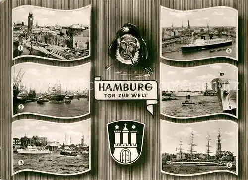 AK / Ansichtskarte Hamburg St. Pauli Landungsbruecken Hafen Segelschulschiff St. Michaeliskirche Kat. Hamburg