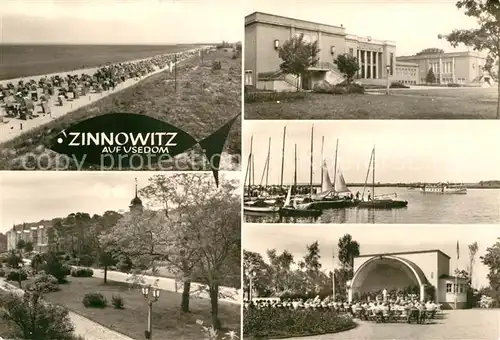 AK / Ansichtskarte Zinnowitz Ostseebad Strand Konzertplatz Seepromenade