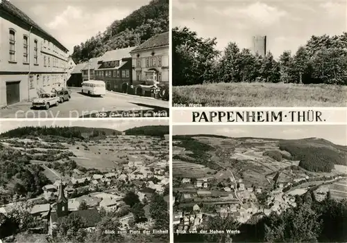 AK / Ansichtskarte Pappenheim Thueringen HOG zum Loewen Fliegeraufnahme Platz der Einheit Hohe Warte Kat. Floh Seligenthal