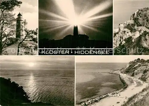 AK / Ansichtskarte Kloster Hiddensee Strand Steilkueste Leuchtturm Kat. Insel Hiddensee