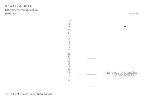 AK / Ansichtskarte Graal Mueritz Ostseebad Schwesternerholungsheim Haus Ina Kat. Seeheilbad Graal Mueritz
