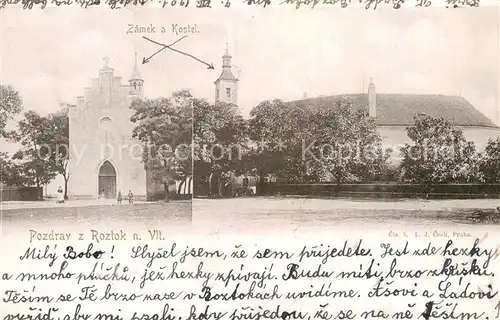 AK / Ansichtskarte Roztoky Zamek a Kostel