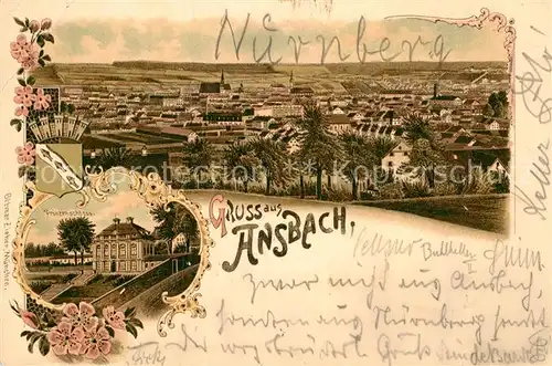 AK / Ansichtskarte Ansbach Mittelfranken Prinzenschloss Panorama Kat. Ansbach