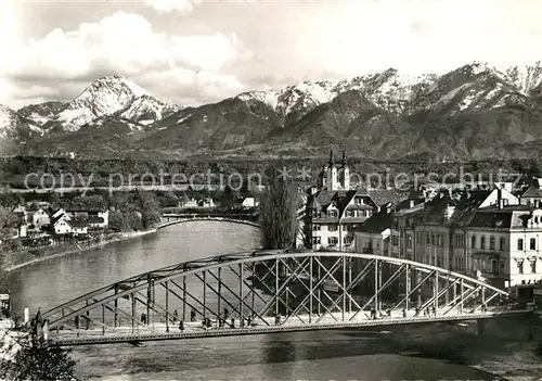 AK / Ansichtskarte Villach Kaernten Draubruecke mit Mittagskogel Karawanken Kat. Villach