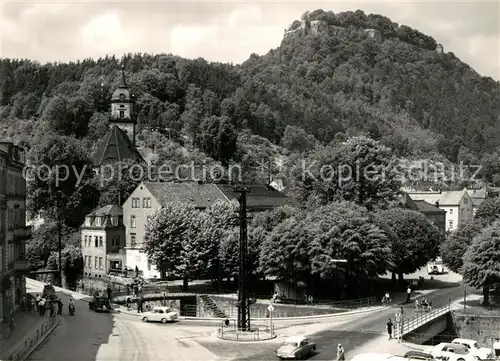 AK / Ansichtskarte Koenigstein Saechsische Schweiz Ortsmotiv mit Kirche und Festung Kat. Koenigstein Saechsische Schweiz