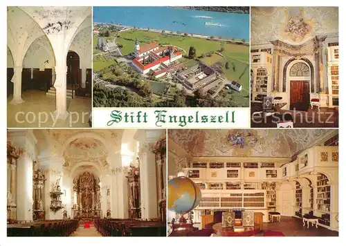 AK / Ansichtskarte Engelhartszell Donau Oberoesterreich Stift Engelszell Kapitelsaal Gotik Bibliothek Barock Stiftskirche Rokoko Kat. Engelhartszell