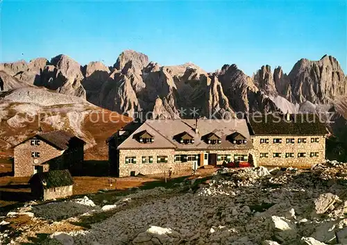 AK / Ansichtskarte Schlern Schlernhaeuser gegen den Rosengarten Dolomiten Kat. Voels am Schlern