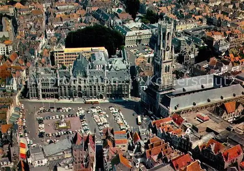 AK / Ansichtskarte Bruges Flandre Centre Cathedrale vue aerienne Kat. 