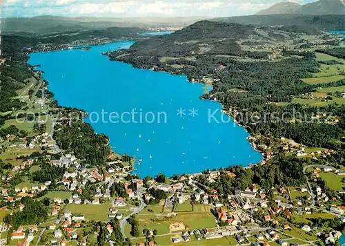 AK / Ansichtskarte Velden Woerther See Blick gegen Klagenfurt Fliegeraufnahme Kat. Velden am Woerther See