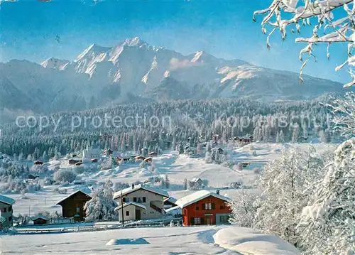AK / Ansichtskarte Flims Waldhaus Winterpanorama mit Piz Riein Buendner Alpen Kat. Flims Waldhaus