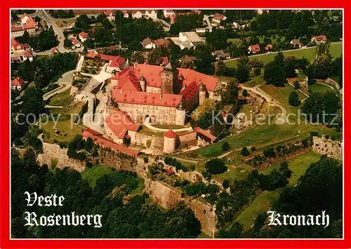 AK / Ansichtskarte Kronach Oberfranken Veste Rosenberg Festung Naturpark Frankenwald Fliegeraufnahme Kat. Kronach