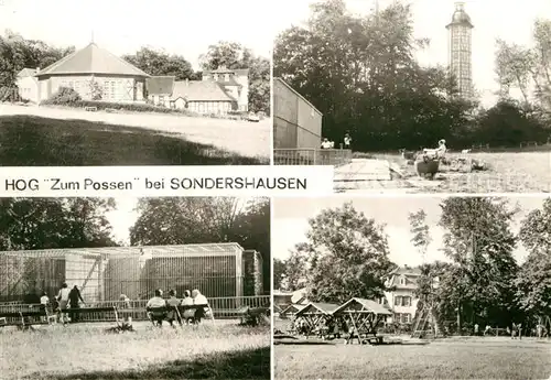 AK / Ansichtskarte Sondershausen Thueringen HOG Zum Possen Ringkaffee Aussichtsturm Baerenzwinger Spielplatz Kat. Sondershausen