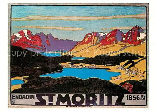 AK / Ansichtskarte St Moritz GR Repro Plakat fuer Verkehrsverein St.Moritz von 1912 W.F. Burger Kat. St Moritz