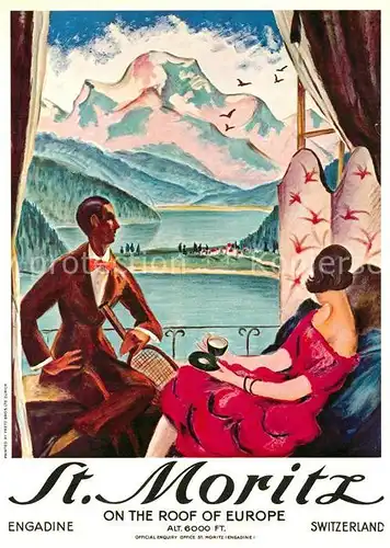 AK / Ansichtskarte St Moritz GR Repro Plakat fuer Verkehrsverein St.Moritz von 1920  Kat. St Moritz