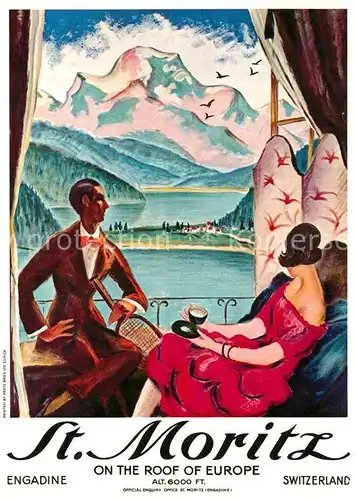 AK / Ansichtskarte St Moritz GR Repro Plakat fuer Verkehrsverein St.Moritz von 1920 Kat. St Moritz