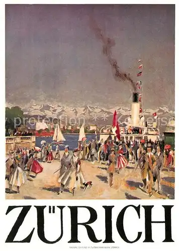 AK / Ansichtskarte Zuerich ZH Repro Plakat fuer Verkehrsverein Zuerich von 1918 Otto Baumberger