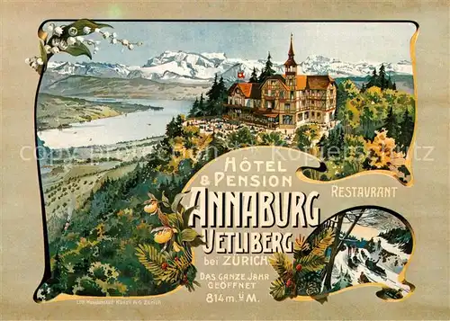 AK / Ansichtskarte Uetliberg ZH Repro Plakat fuer Hotel Annaburg von 1900 