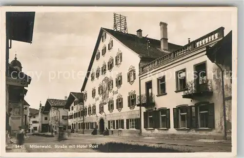 AK / Ansichtskarte Mittenwald Bayern Hotel Post Kat. Mittenwald